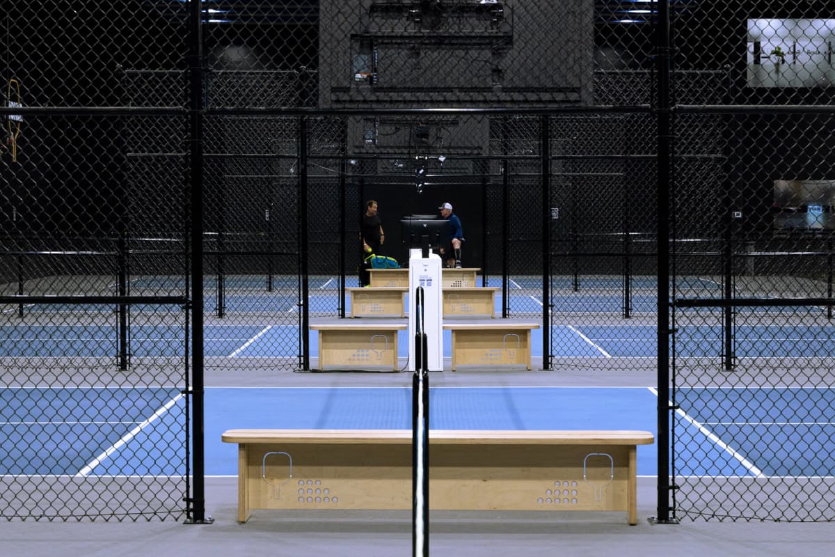 Indoor pickleball courts at The Picklr Bluffdale